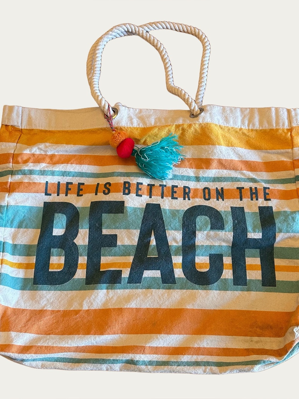 Sunrise Sun Set Striped Life Is Better On The Beach Beach Bag Tote
